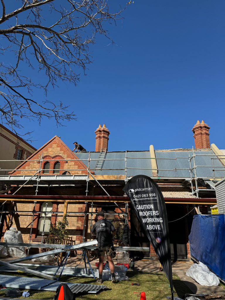 New roof installation underway